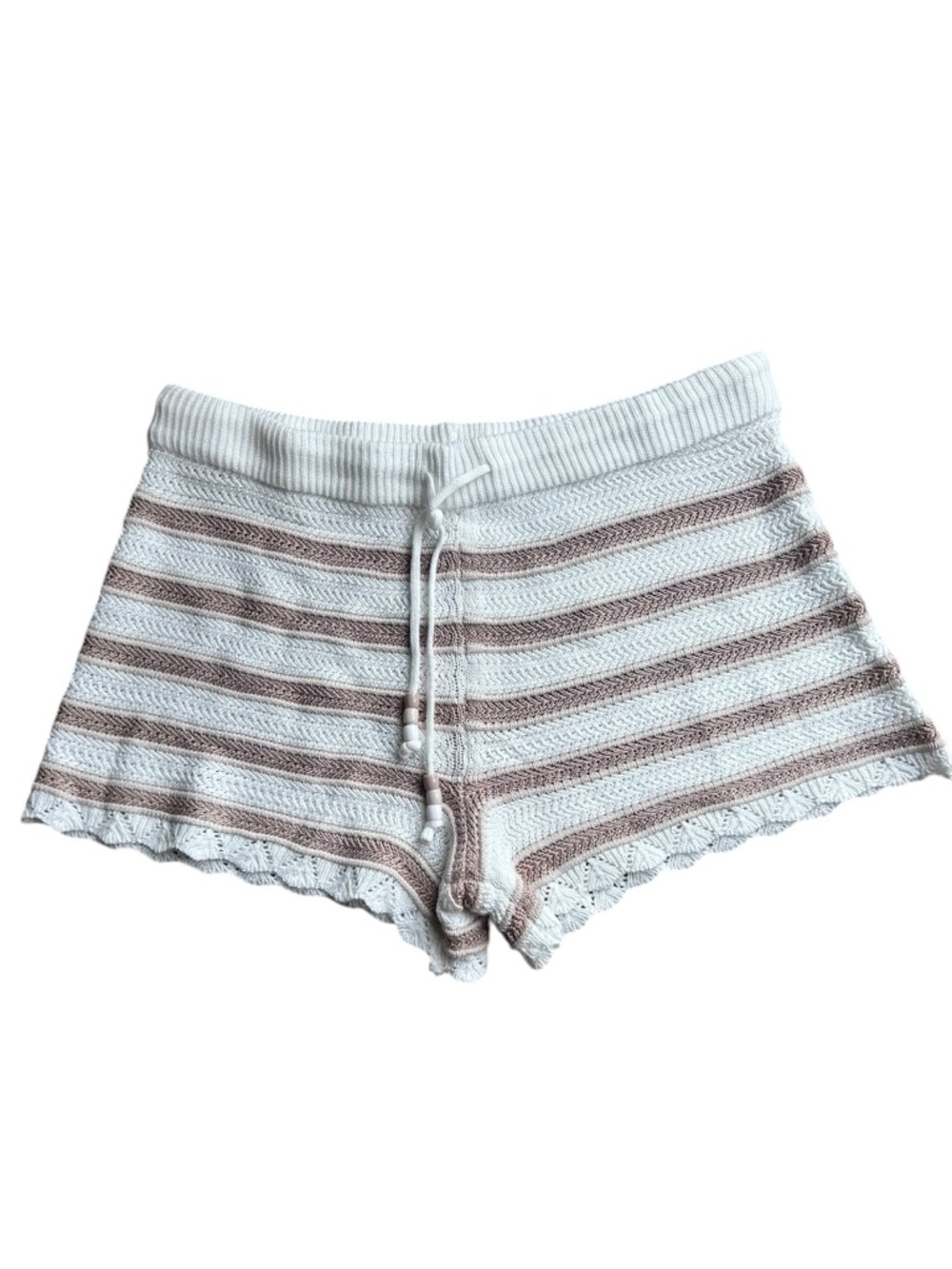 Madden NYC knit cloud dancer crochet beachy shorts Size XXXL